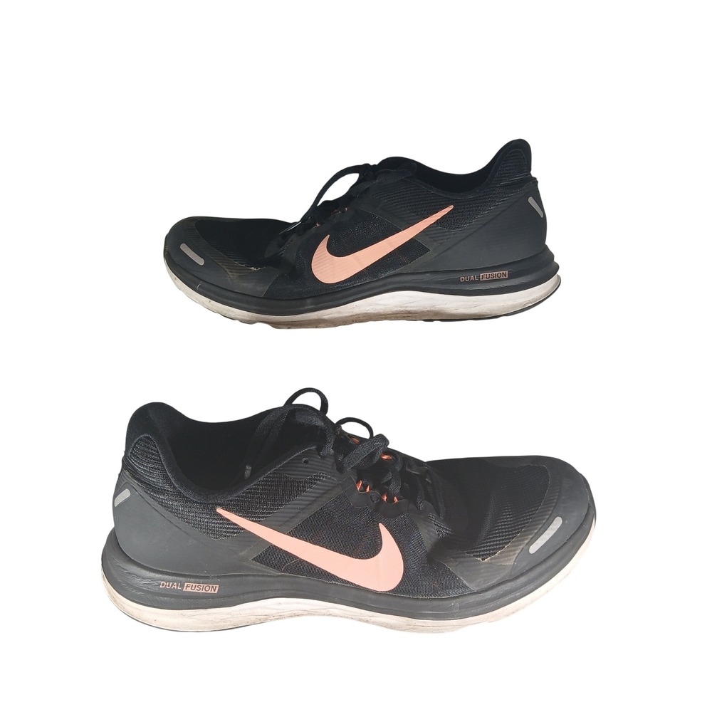 Nike‎ Dual Fusion X2 Running Shoes 9.5 Black Sunset Glow 819318-060 Athletic Gym